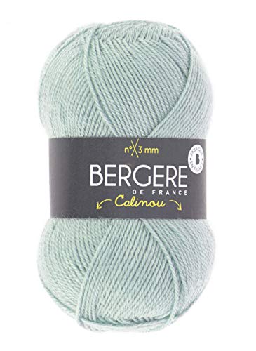 Bergère de France - CALINOU, Wolle zum stricken und häkeln - Garn 25% Merinowolle - 5 mm - weich, dünn und leicht, ideales Baby - Farbe Grün, LIMONADE von Bergere de France