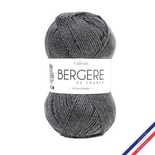 Bergère de France - CALINOU - Wolle zum stricken und häkeln (50g) - 25% Merinowolle - 5 mm - Ideal für die Babyausstattung - Grau (POIVRE) von Bergere de France