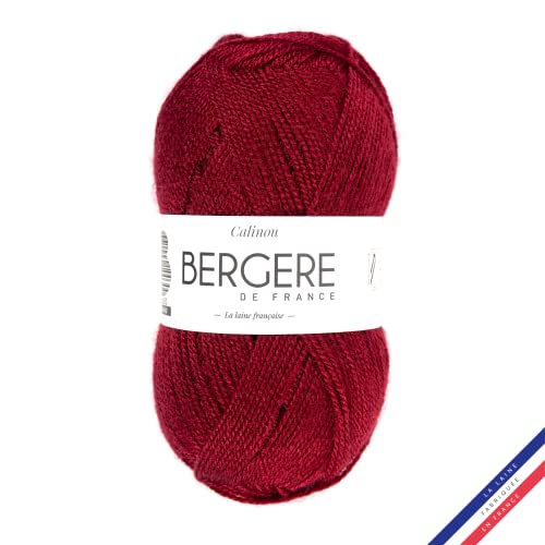 Bergère de France - CALINOU - Wolle zum stricken und häkeln (50g) - 25% Merinowolle - 5 mm - Ideal für die Babyausstattung - Rot (CARMIN) von Bergere de France