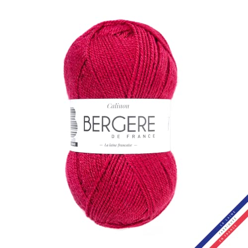 Bergère de France - CALINOU - Wolle zum stricken und häkeln (50g) - 25% Merinowolle - 5 mm - Ideal für die Babyausstattung - Rot (MAGENTA) von Bergere de France