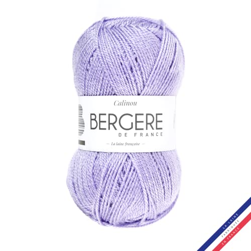 Bergère de France - CALINOU - Wolle zum stricken und häkeln (50g) - 25% Merinowolle - 5 mm - Ideal für die Babyausstattung - Violett (PARME) von Bergere de France