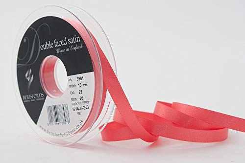 Berisfords 10 mm Polyester Garn Satinband, Coral von Berisfords