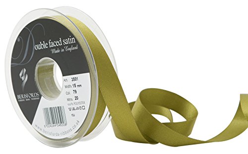 Berisfords 3501 Satinband, doppelseitig, 15 mm moosgrün, 79 10,5 x 10,5 x 3 cm, Doppelseitiges Band, Polyester, Satin Moss von Berisfords