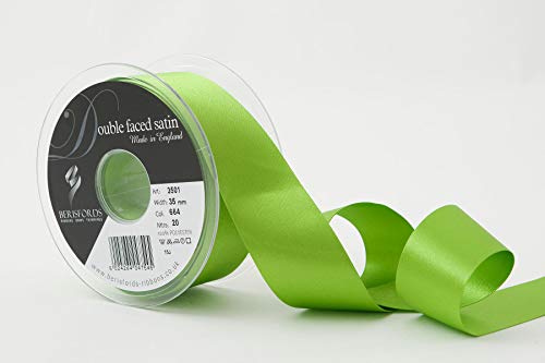 Berisfords 3501 Satinband, doppelseitig, 35 mm, Meadow 664 10,5 x 10,5 x doppelseitiges 4.59 cm Satin Band, Polyester, Meadow von Berisfords