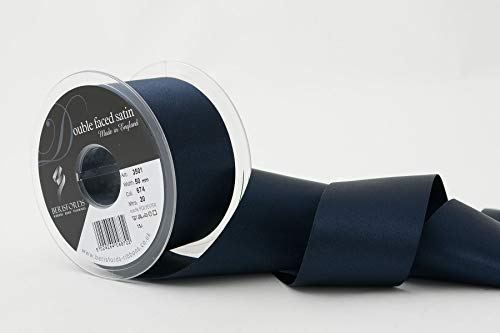 Berisfords 3501 Satinband, doppelseitig, 50 mm, Midnight 674 10,5 x 10,5 x doppelseitiges 5,7 cm Satin Band, Polyester, Midnight von Berisfords