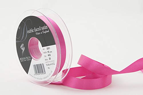 Berisfords 3501 Satinband 15 mm Fuchsia 402 10,5 x 10,5 x 3 cm Double Face Poly Satinband, Fuchsia von Berisfords