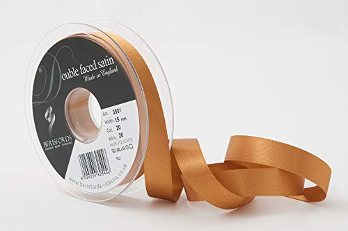 Berisfords 3501 Satinband 15 mm Old Gold 20 10,5 x 10,5 x 3 cm Double Face Poly Satinband, Old Gold von Berisfords