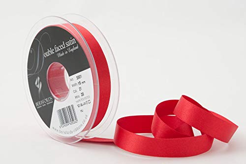 Berisfords 3501 Satinband 15 mm Poppy rot 21 10,5 x 10,5 x 3 cm Double Face Poly Satinband, Poppy Red von Berisfords