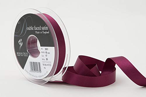 Berisfords 3501 Satinband 15 mm Wein 17 10,5 x 10,5 x 3 cm Double Face Poly Satinband, Wein von Berisfords