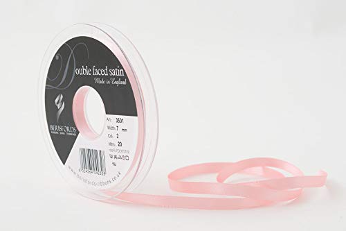 Berisfords 3501 Satinband 2 Rosa 7 mm 10,5 x 10,5 x 1,4 cm Double Face Poly Satinband, pink von Berisfords