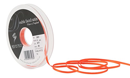 Berisfords 3501 Satinband 3 mm Flamme 677 10,5 x 10,5 x 1,3 cm Double Face Poly Satinband, Flame von Berisfords