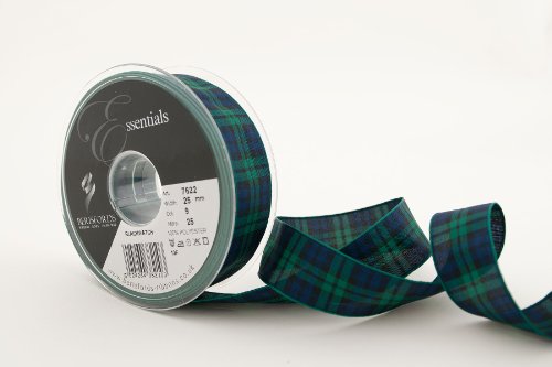 Berisfords BF_007622 0009_25 7622 09 Blackwatch Schottenkaroband, Polyester, Tartan von Berisfords