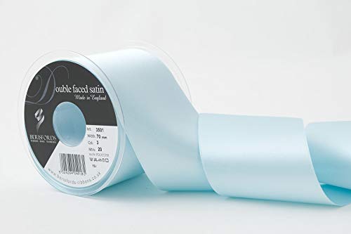 Berisfords Doppelseitiges Satinband, 70 mm x 20 m, Himmelblau von Berisfords