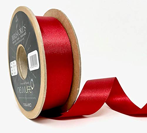 Berisfords NewLife Satinband, Geschenkband, 25 mm, Rot, 100% recycelt, 20 m Rolle von Berisfords