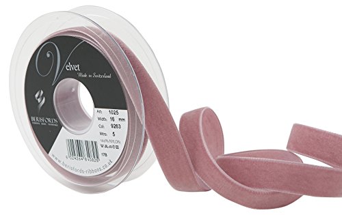 Berisfords Samtband, Kolonial Rose, Breite 16mm,Länge 5m von Berisfords