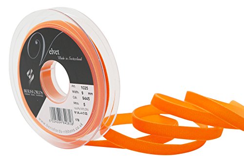 Berisfords Samtband, Samt, Orange, 10.2 x 1.5 x 10.2 cm von Berisfords