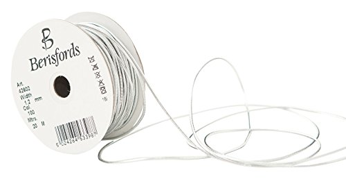 Berisfords rund metallic Elastic Band, Silber, 1,2 mm von Berisfords