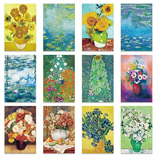 Berkin Arts Alle Gelegenheiten Süße Blume Floral Arte Grußkarten Blanko 12er-Pack mit Umschläge 10 x 15 cm Klappkarten, Geburtstagskarte Dankeskarten Hochwertig für Geburtstag Wünsche Kreative von Berkin Arts