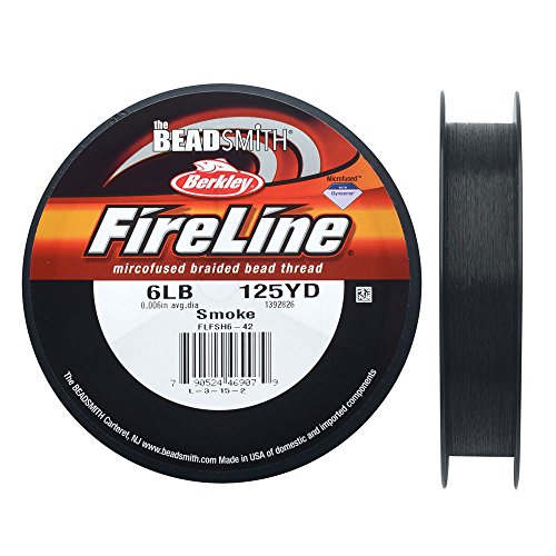 Fireline Braided Beading Thread, 6 LB Test and .008" Thick, 125 Yards, Smoke Gray von Berkley