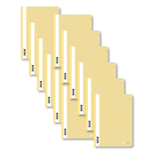 Berlingo Schnellhefter Set, 10 Stück, A4 Format, 100 Blatt, 180 Mikron, PP-Kunststoff, für das Büro, das Home Office oder die Schule und Uni, gelb von Berlingo