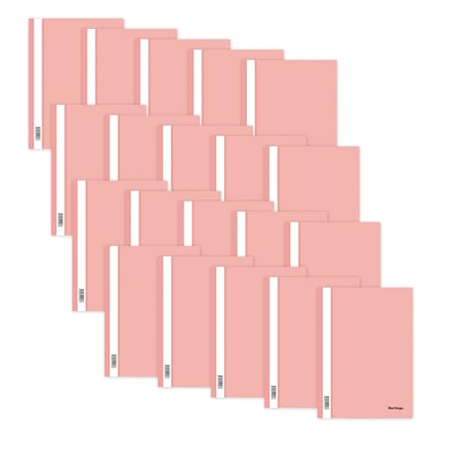 Berlingo Schnellhefter Set, 20 Stück, A4 Format, 100 Blatt, 180 Mikron, PP-Kunststoff, für das Büro, das Home Office oder die Schule und Uni, rosa von Berlingo