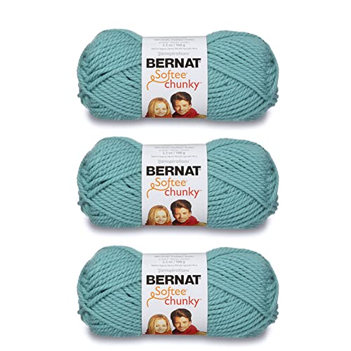 Bernat 16112828219P03 Softee Chunky Garn, Acryl, Meeresgrün, 3 Pack, 3 stück von Bernat