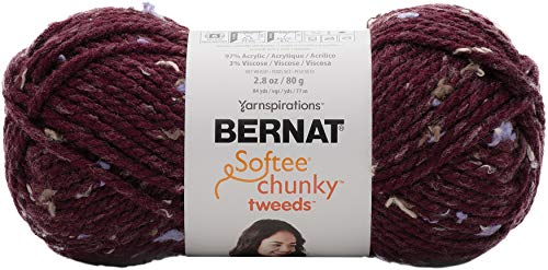 Bernat 587767 Softee Chunky BB Garn, Burgundy Tweed, Einheitsgröße, 77 Meter von Bernat