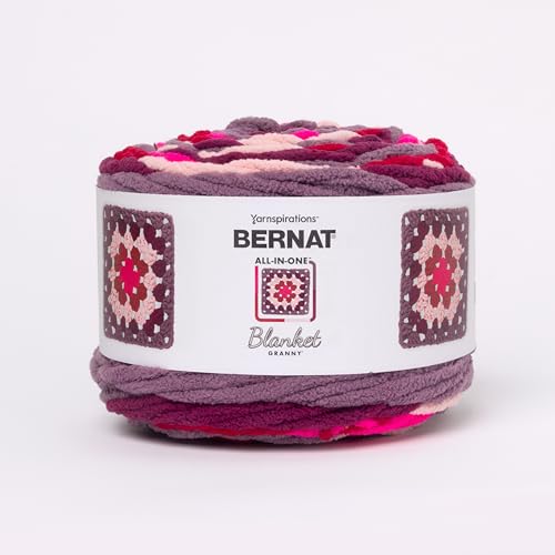 Bernat All in One Blanket Granny Fruit Juice Garn, 2 Stück, 240 g, 100 % Polyester, #6 Super Bulky, 178 Meter – Stricken/Häkeln von Bernat