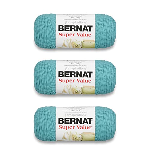 Bernat Aqua-Garn – 3 Packungen mit 198 gr – Acryl – 4 Medium (Kammgarn) – 400 m – Stricken/Häkeln von Bernat