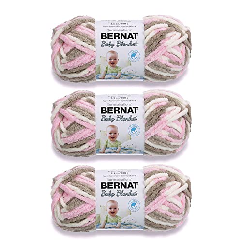 Bernat Baby Blanket Little Petunien Garn – 3 Packungen mit 100 g – Polyester – 6 Super Bulky – 72 Meter – Stricken/Häkeln von Bernat