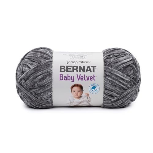 Bernat Baby Velvet BB Vapor Grey Garn, 300 g, 100% Polyester, Kammgarn Nr. 4, Größe M, 500 m, Stricken/Häkeln, 2 Stück von Bernat