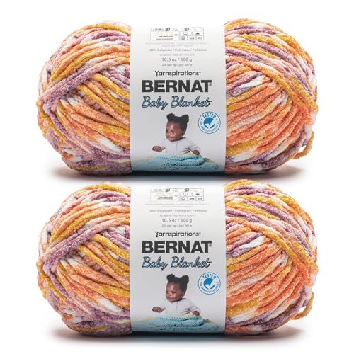 Bernat Babydecke, Sonnenuntergangs-Garn, 1 Packung mit 300 g, 100% Polyester, 6 Super Bulky, 201 m, zum Stricken, Häkeln und Amigurumi von Bernat