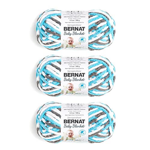 Bernat Babydecke Sail Away Garn – 3 Packungen mit 100 g – Polyester – 6 Super Bulky – 72 Meter – Stricken/Häkeln von Bernat