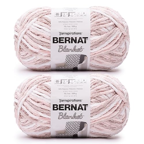 Bernat Blanket BB Lachs Sand Varg Garn – 2 Packungen mit 300 g – Polyester – #6 Super Bulky – 220 Meter – Stricken, Häkeln, Basteln und Amigurumi von Bernat