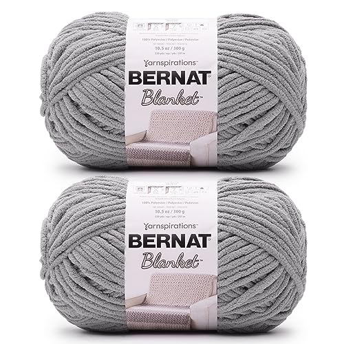 Bernat Blanket BB Vapor Gray Garn, 2 Packungen mit 300 g, Polyester, 6 Super Bulky – 220 Meter – Stricken, Häkeln, Basteln und Amigurumi von Bernat