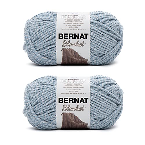 Bernat Blanket Blue Fog Twist Garn – 2 Packungen mit 300 g – Polyester – 6 super sperrig – 220 Meter – Stricken/Häkeln von Bernat