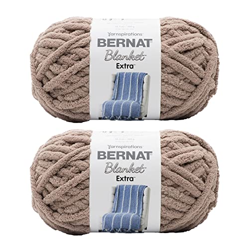 Bernat Blanket Extra Chunky Chenille-Acrylgarn, 2 Stück, 300 g, 7 Jumbo-Garn zum Stricken und Häkeln, Amigurumi, dicke Decken (Pilz, 97 m, 2er-Pack) von Bernat