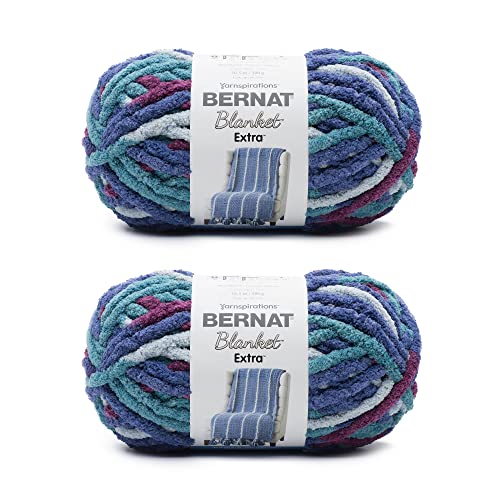 Bernat Blanket Extra gesprenkeltes Moonrise-Garn, 2er-Pack 300 g, Polyester, 7 Jumbo, 90 Meter – Stricken/Häkeln von Bernat