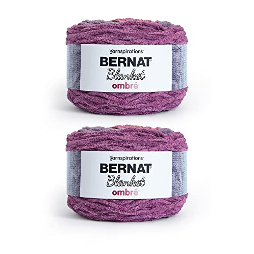 Bernat Blanket Ombre Dusty Rose Ombre Garn – 2 Packungen mit 300 g – Polyester – 6 Super Bulky – 220 Meter – Stricken/Häkeln von Bernat