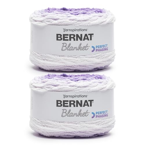 Bernat Blanket Perfect Phasing Dark Orchid Cake Garn, 2 Stück, 299,37 g, 100% Polyester, 6 Super Bulky, 220 Meter zum Stricken, Häkeln, Basteln und Amigurumi, grobes Chenille-Garn von Bernat