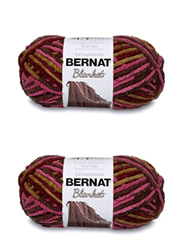 Bernat Blanket Plum Chutney Garn – 2 Packungen mit 300 g – Polyester – 6 super sperrig – 220 Meter – Stricken/Häkeln von Bernat