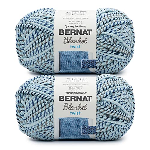 Bernat Blanket Twist Sea Stars Garn – 2 Packungen mit 300 g – Polyester – 6 super sperrig – 220 Meter – Stricken/Häkeln von Bernat