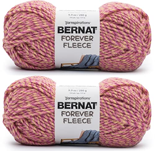 Bernat Forever Fleece Dancing Queen Garn – 2 Packungen mit 280 g – Polyester – 6 super sperrig – 190 Meter – Stricken, Häkeln und Basteln von Bernat