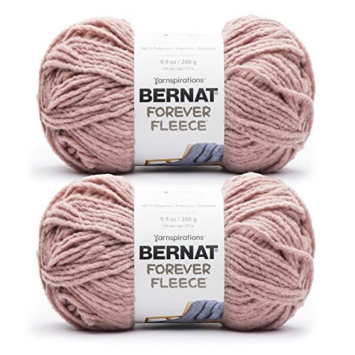 Bernat Forever Fleece Garn, 6 Super Bulky, Polyester, Stricken, Häkeln, 280 g, 177 m, Hagebutte (Rosa), 2 Stück von Bernat