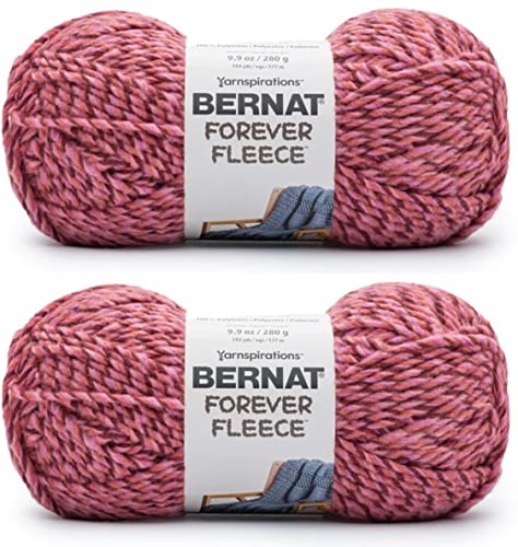 Bernat Forever Fleece Rumpus Red Garn – 2 Packungen mit 280 g – Polyester – 6 super sperrig – 190 Meter – Stricken, Häkeln und Basteln von Bernat