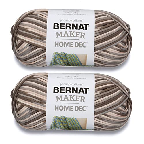 Bernat Maker Home Dec Pebble Beach Varg Garn – 2 Packungen mit 250 g – Baumwolle – 5 sperrig – 317 Meter – Stricken/Häkeln von Bernat