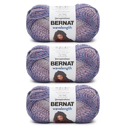 Bernat Opal-Garn, Wellenlänge, 140 g, Acryl, Nr. 5, 220 m, Stricken, Häkeln und Basteln, 3 Stück von Bernat