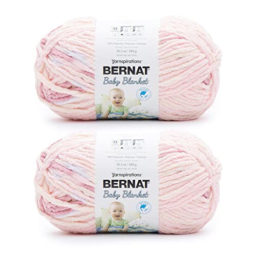 Bernat Raspb Kisse Garn für Babydecke, 300 g, Polyester, 6 super sperrig, 220 Meter, Stricken/Häkeln, 2 Stück, Himbeerküsse von Bernat