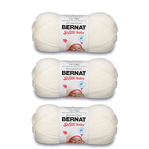 Bernat Softee Baby Antik-Weißes Garn – 3 Packungen mit 141 g – Acryl – 3 DK (leicht) – 360 m – Stricken/Häkeln von Bernat