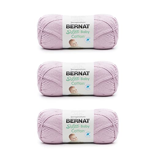 Bernat Softee Baby-Baumwollgarn, weiches Pflaumen-Garn, 3 Packungen mit 120 g, Mischung, 3 DK (leicht) – 220 m – Stricken/Häkeln von Bernat